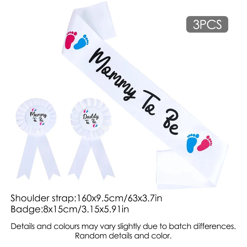 Plecu siksniņu komplekts mammai, topošajam tētim, mazuļa sagaidīšanas ballītei, dzimuma atklāšanas ballītei