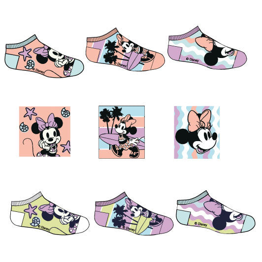 Disney Minnie Seaside bērnu neredzamās zeķes 23-34