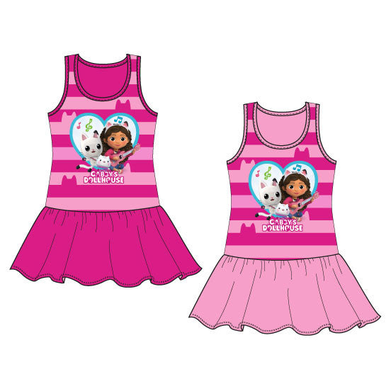 Gabby's Dollhouse Pink bērnu vasaras kleita 3-8 gadi