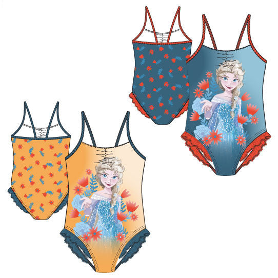 Disney Frozen saules gaismas bērnu peldkostīms, peldēšanai 4-8 gadi