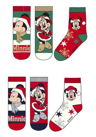Disney Minnie zelta un sudraba Ziemassvētku bērnu zeķes 23-34