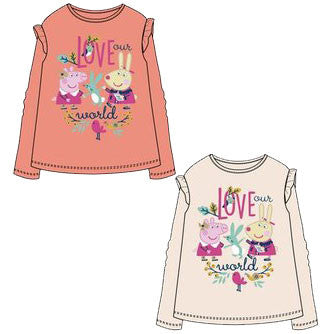 Peppa Pig Love bērnu krekls ar garām piedurknēm, 3-6 gadi