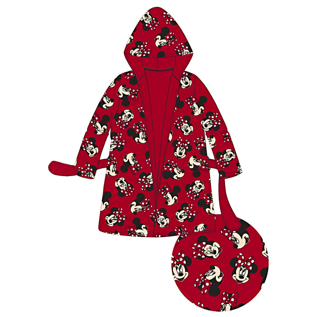 Disney Minnie sarkanais bantīte bērnu halāts 3-8 gadi