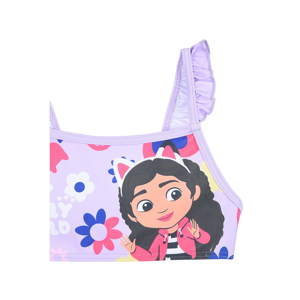 Gabby's Dollhouse Bubbly World bērnu peldkostīms, bikini 3-8 gadi