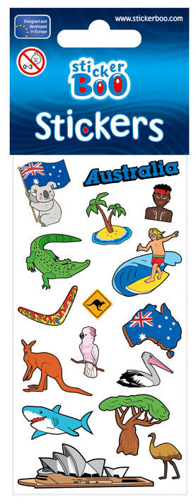 Ceļojuma uz Austrālijas uzlīmju komplekts