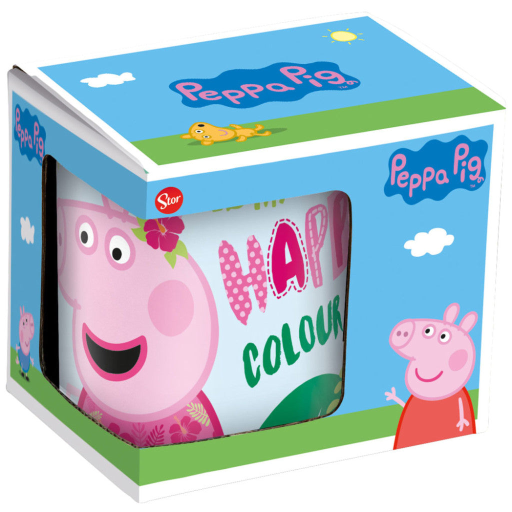Peppa Pig rozā porcelāna krūze 235 ml (8 unces) dāvanu kastītē