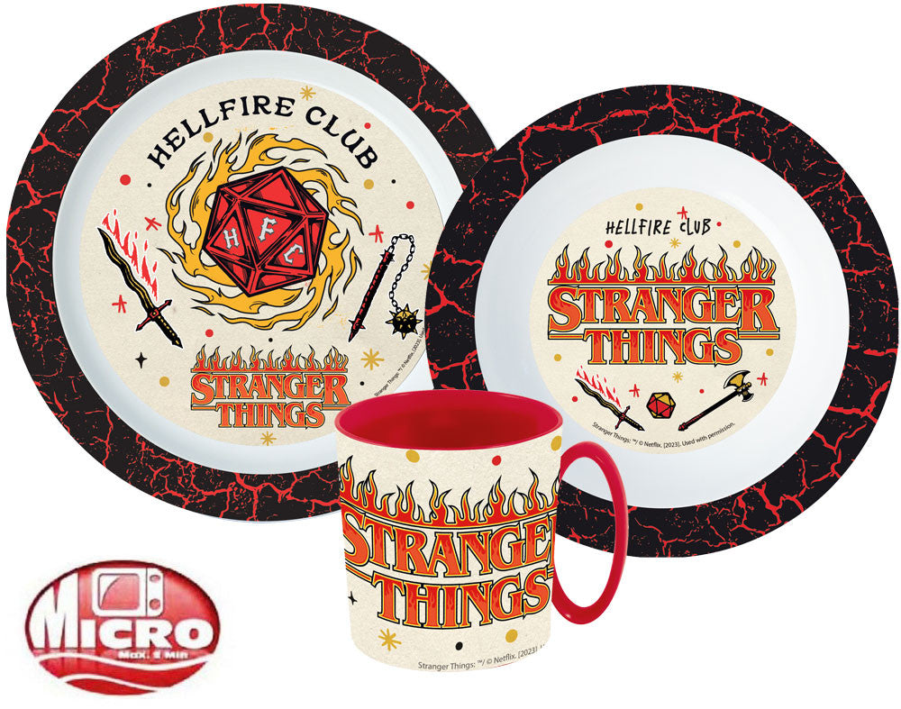 Stranger Things vakariņu servīze, mikroplastmasas komplekts ar krūzi 350 ml