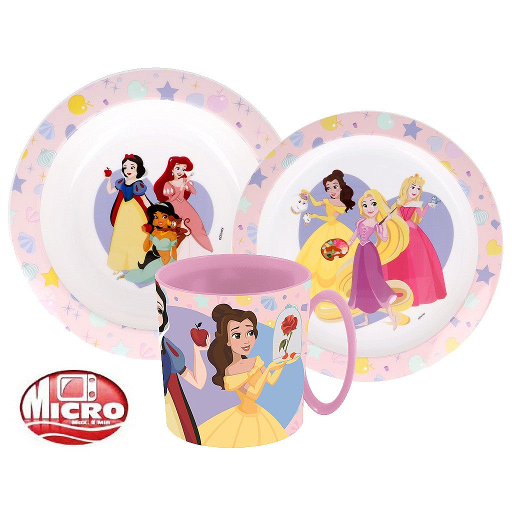 Disney Princess True vakariņu servīze, mikroplastmasas komplekts ar krūzi 350 ml