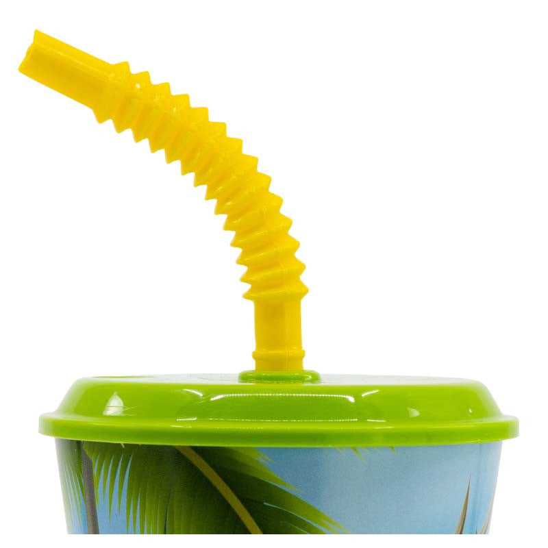 Dinozaura T-Rex plastmasas krūzīte ar salmiņu, 430 ml