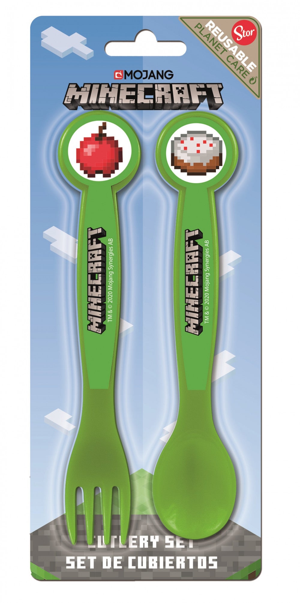 Minecraft plastmasas galda piederumu komplekts - 2 gabali