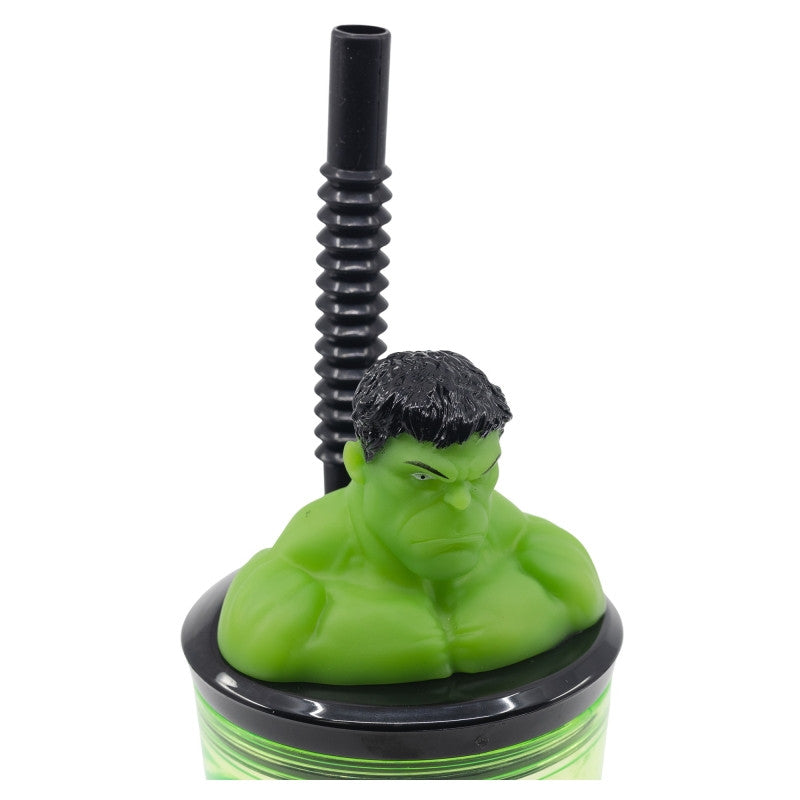 Atriebēji: Neuzvaramais spēks: Hulk 3D figūriņa, glāze ar salmiņu, 360 ml