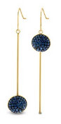 Viktorijas zelta krāsas zili rakstaini auskari