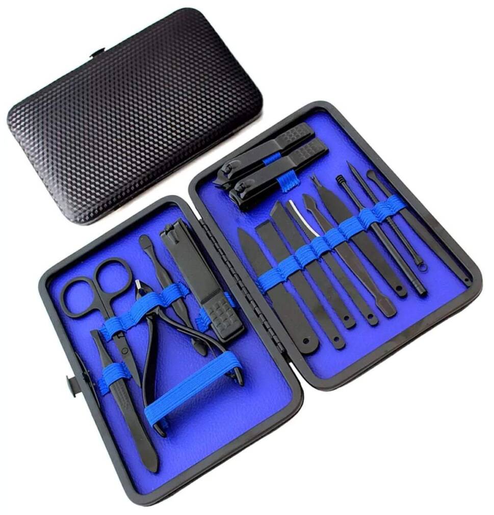 Manikīra komplekts (nagu šķēres, pincete, knaibles utt.)