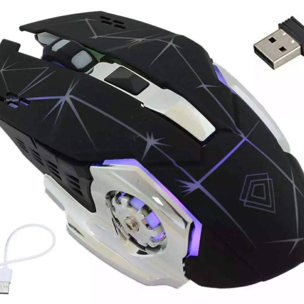 Bezvadu optiskā spēļu pele ar apgaismojumu