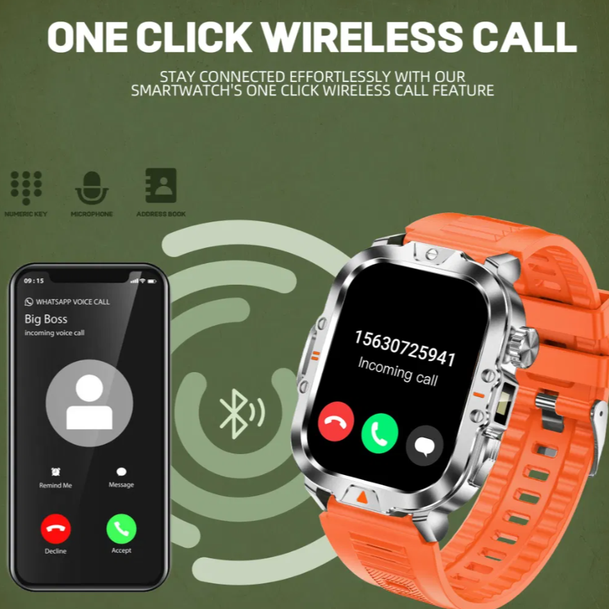 Ūdensizturīgs viedpulkstenis V17 ar iebūvētu lukturīti