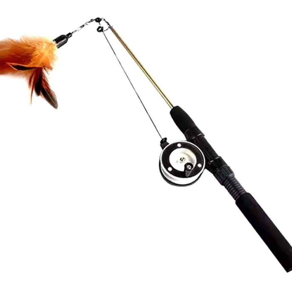 Rotaļlieta kaķim - makšķere ar spalvu