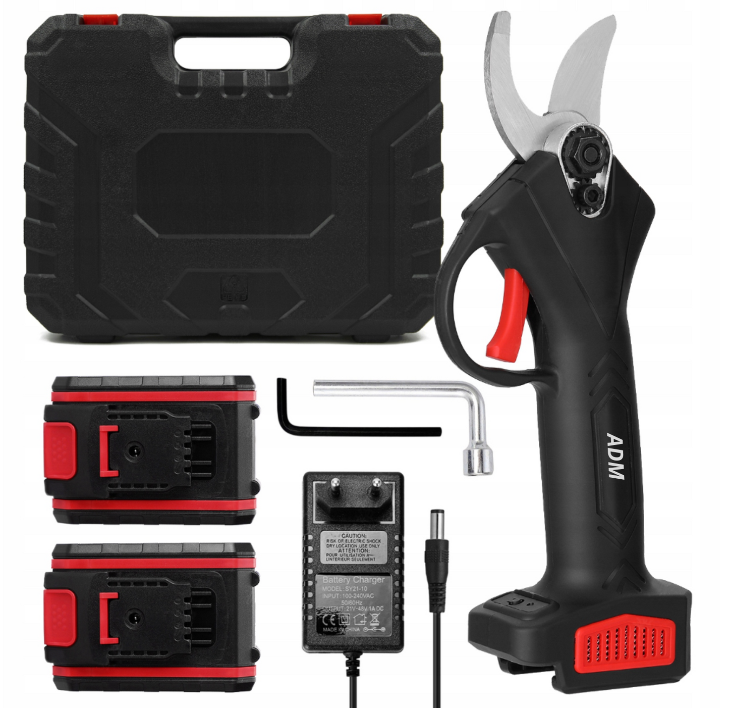 Bezvada elektriskā griezēja koku zariem ar 2 baterijām 21V