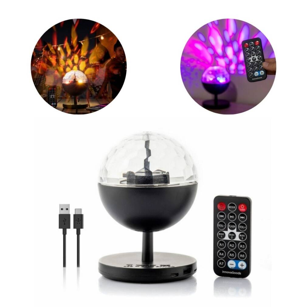 Uzlādējams LED projektors ar skaļruni