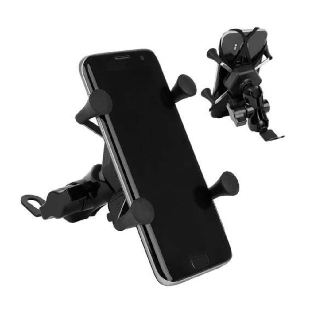 Motocikla telefona turētājs ar lādētāju