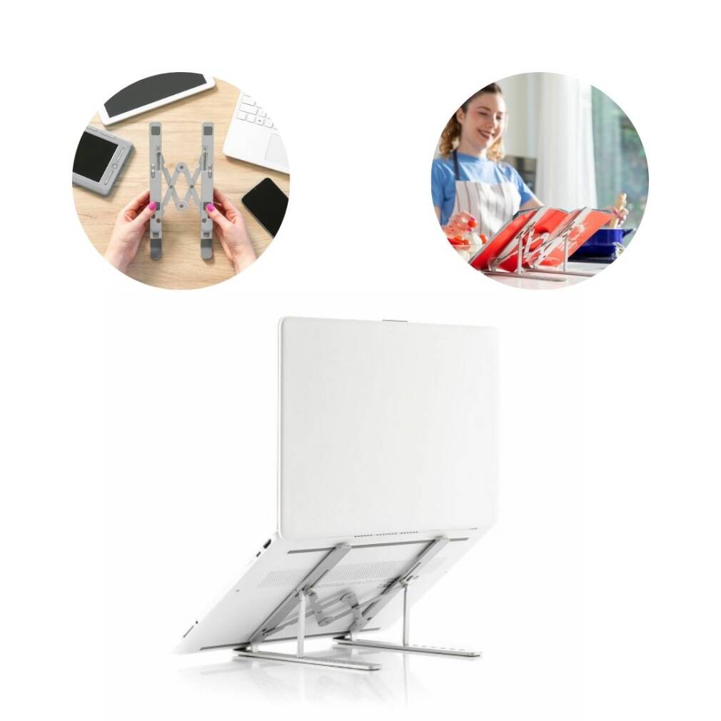 Salokāms un regulējams klēpjdatora statīvs