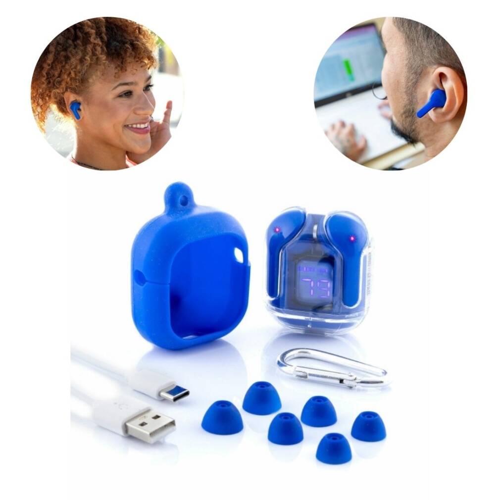 Bezvadu austiņas ar uzlādes korpusu