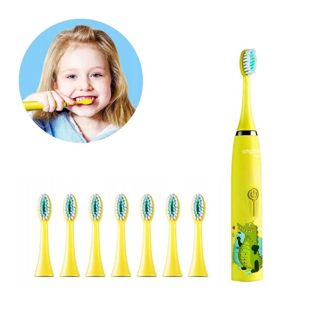 Elektriskā zobu birste bērniem, dzeltena
