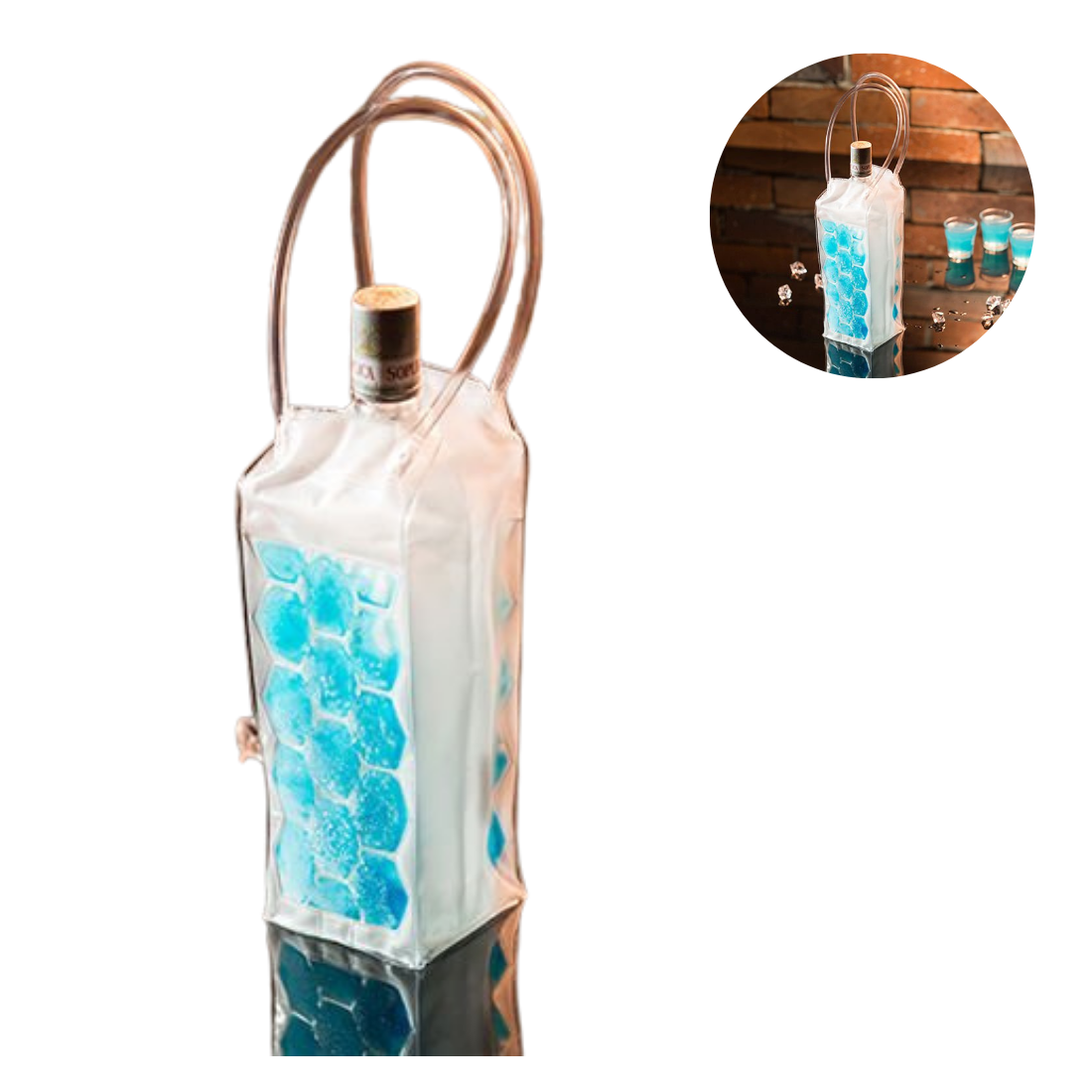 Pudeļu dzesētājs, soma - zila