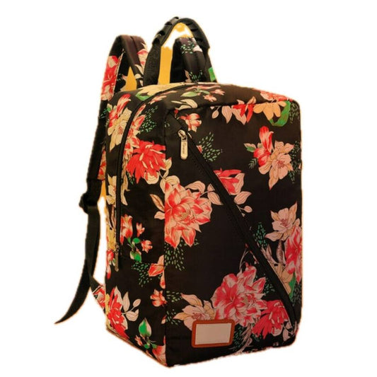 Mugursoma ar ziedu rakstu