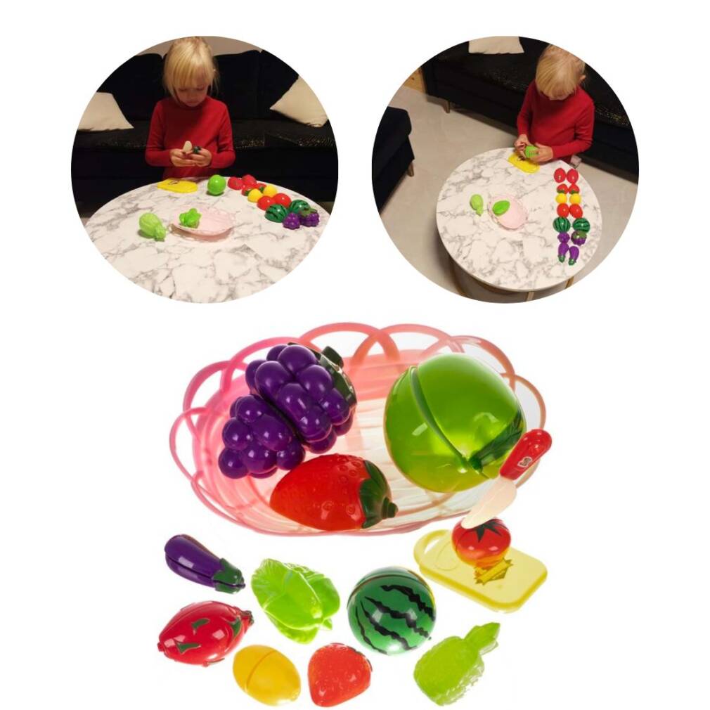 Augļu un dārzeņu komplekts sagriešanai grozā