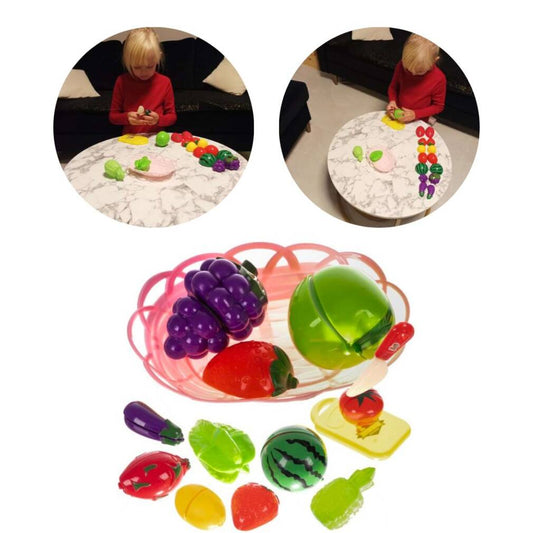 Augļu un dārzeņu komplekts sagriešanai grozā