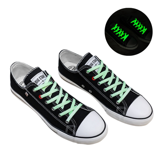 Apavu šņores tumsā spīdošas - zaļas, 1 pāris.