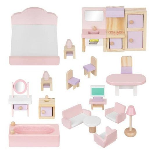 Koka mēbeļu komplekts lellēm