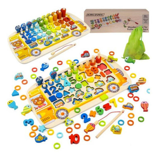 Koka puzle – šķirotājs 6in1