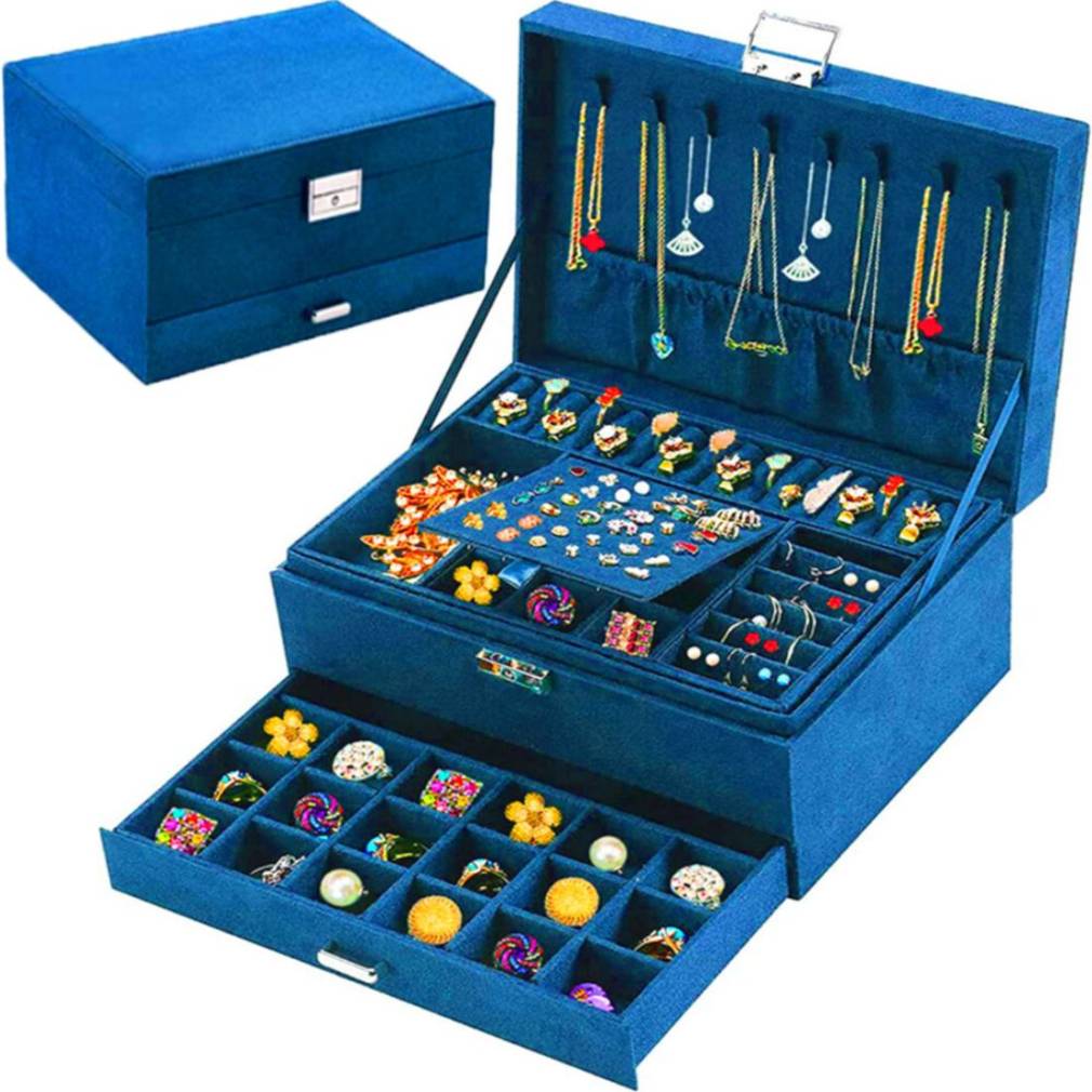 Juvelierizstrādājumu kastīte Onyx01 zila