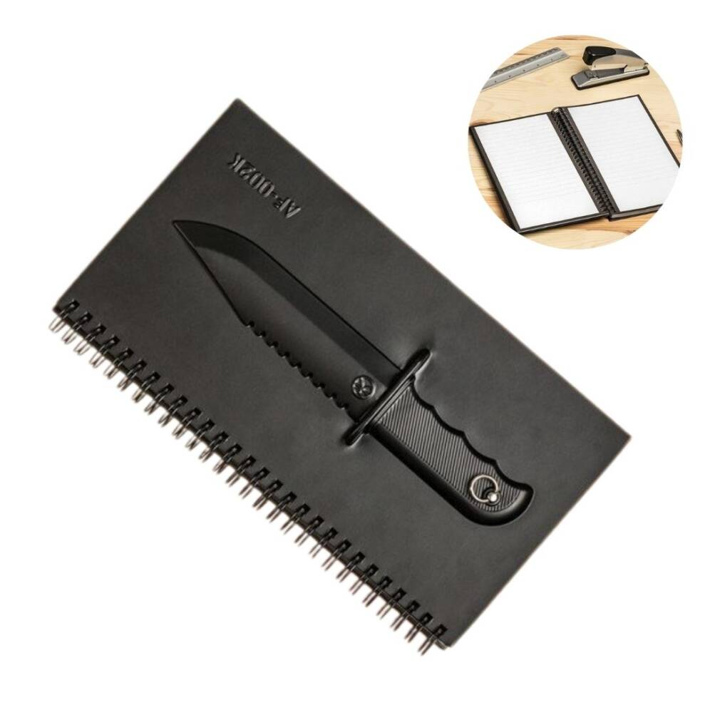 Piezīmju blociņš ar naža dizainu.