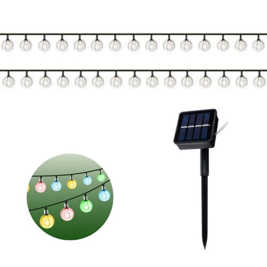 Āra lampa ar saules panel, 30 bumbiņasi IP65