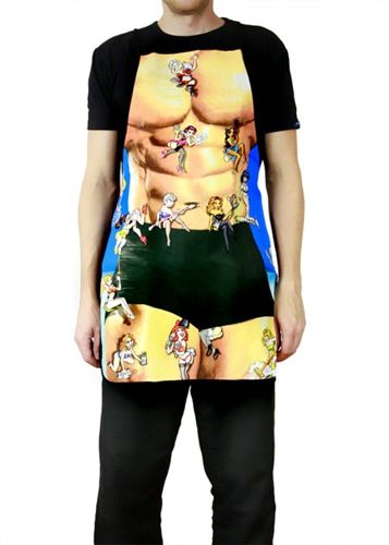 Virtuves priekšauts viņam