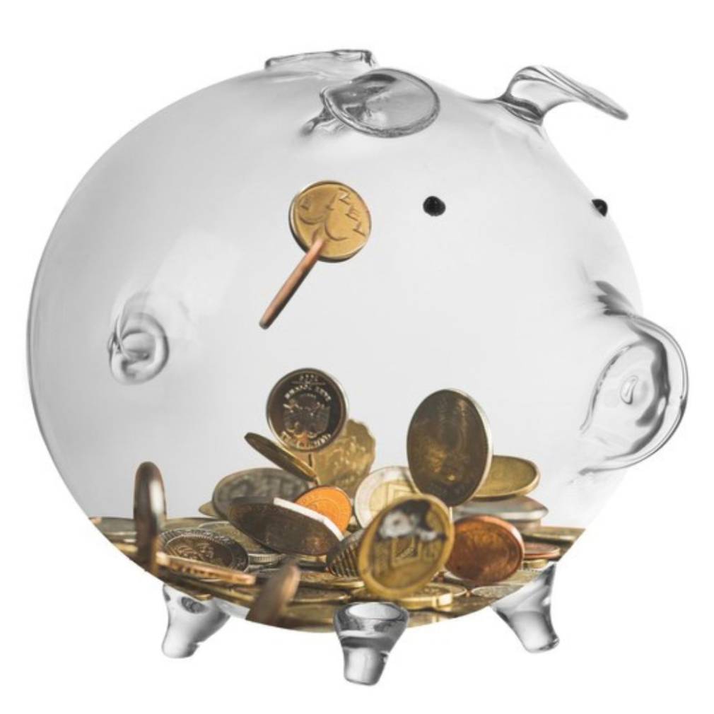 Stikla cūciņa krājkase