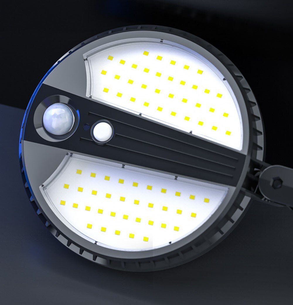 Ārā lampa ar saules paneli un kustības sensoru ūdensizturīga ar tālvadības pulti