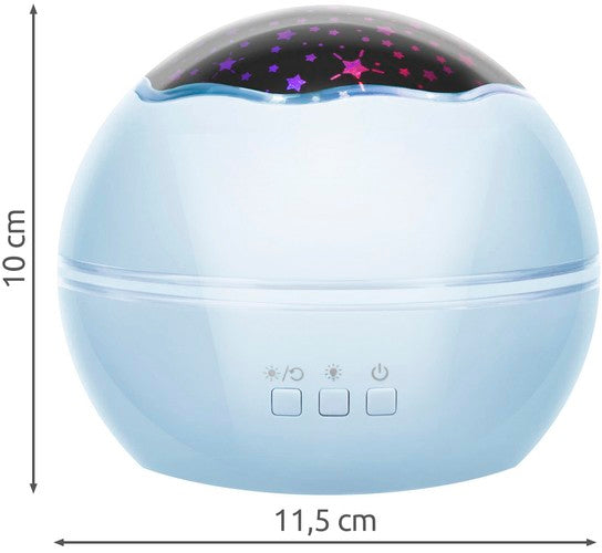 Nakts lampa ar projektoru - zila