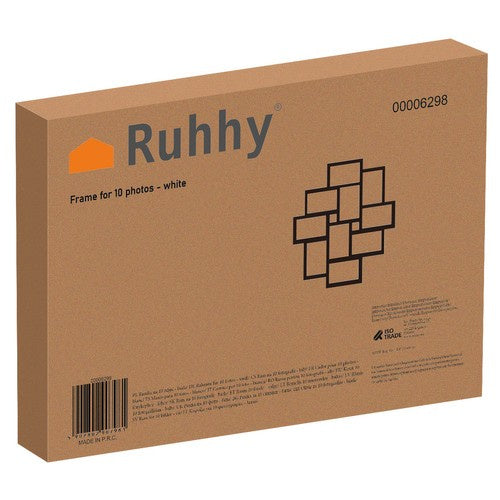 10 foto rāmis - balts