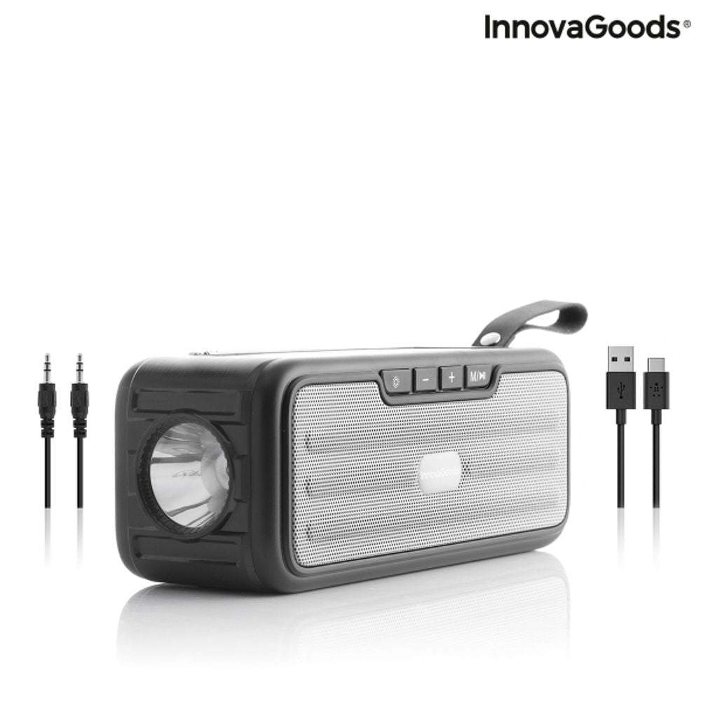Bezvadu skaļrunis Bluetooth ar saules paneli un lukturi