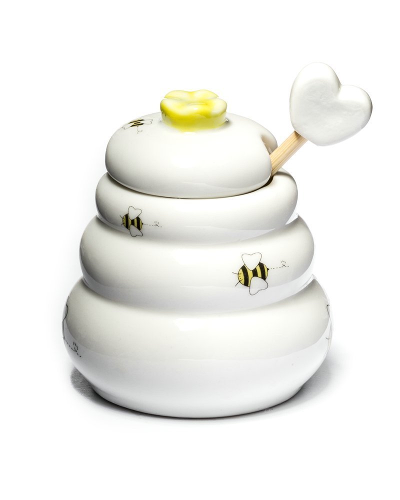 Porcelāna medus pods ar koka mērci