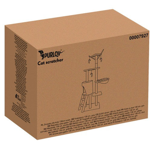 Kaķu koks 138 cm pelēks