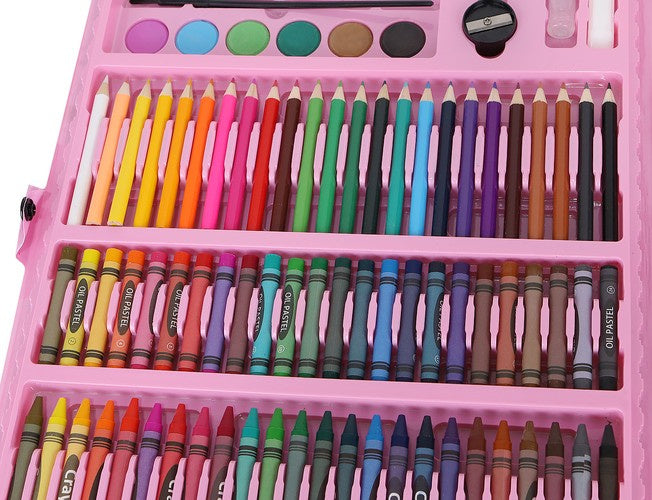 Gleznošanas komplekts koferī, 168 gab., rozā