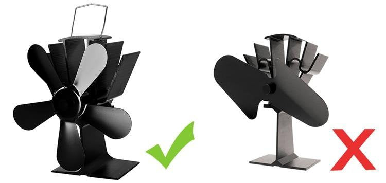 5 lāpstiņu kamīna ventilators