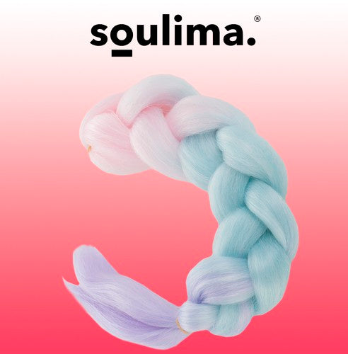 Sintētiskās matu bizes Ombre Rozā/baltā/violetā W10341