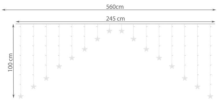 Gaismas aizkars 136 gaismas diodes - silti balta 31 V Kś11337