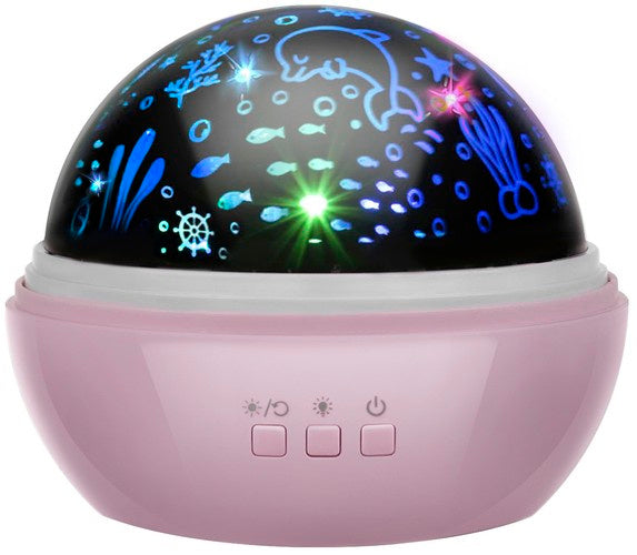 Naktslampiņa ar projektoru - rozā Lp16859
