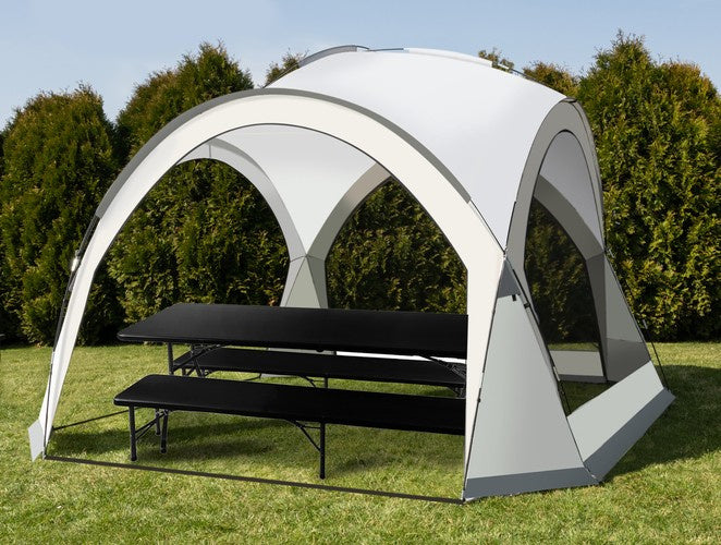 Saliekams dārza galds 180 cm + 2 soliņi - melns